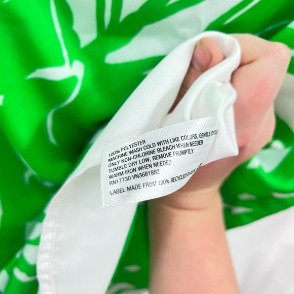 Lilly Pulitzer Target Dress Womens XS Green Flare Sleeve Satin Boom Boom Mini - Picture 11 of 16